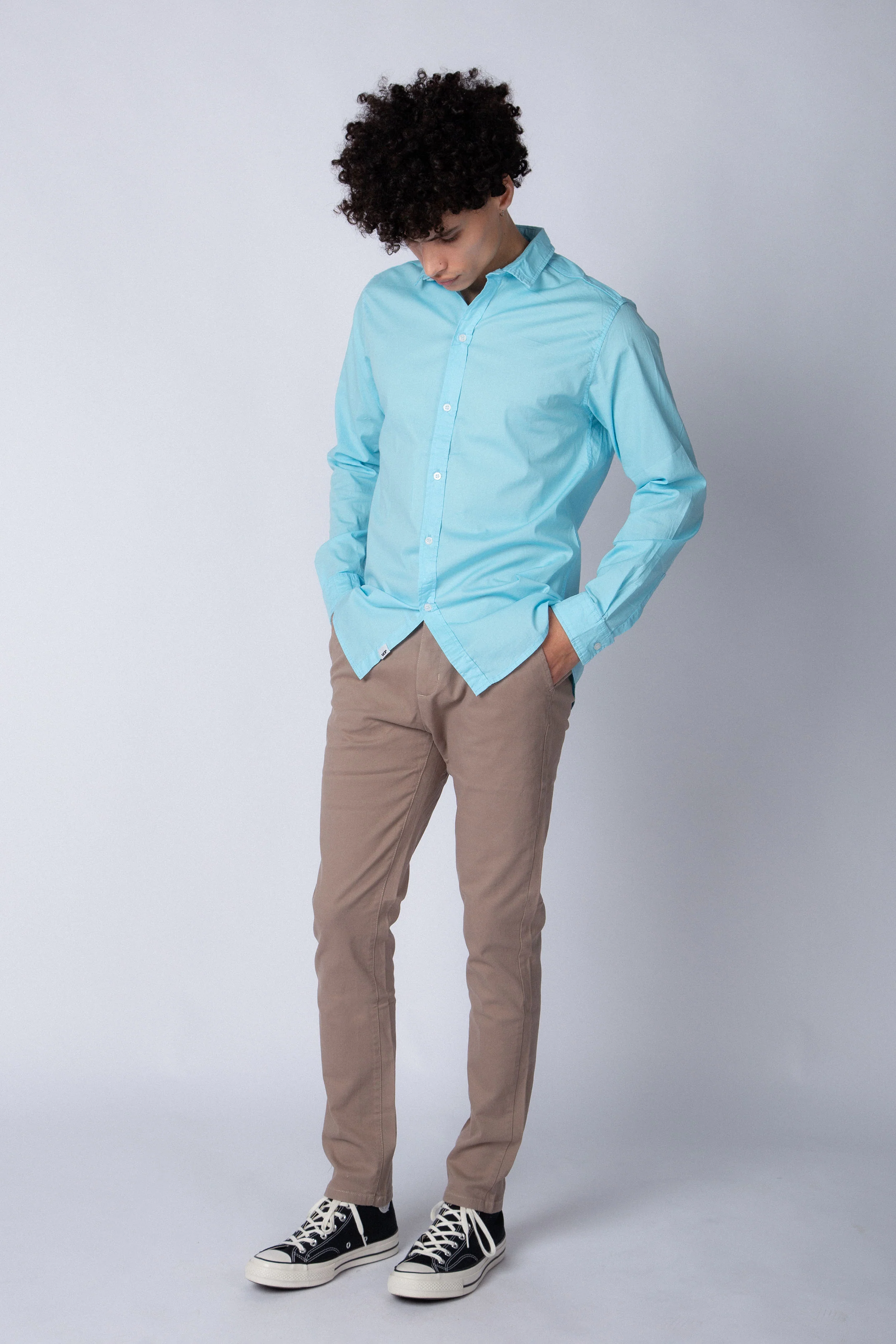 Camisa Manga Larga Clasica Celeste - Image 3