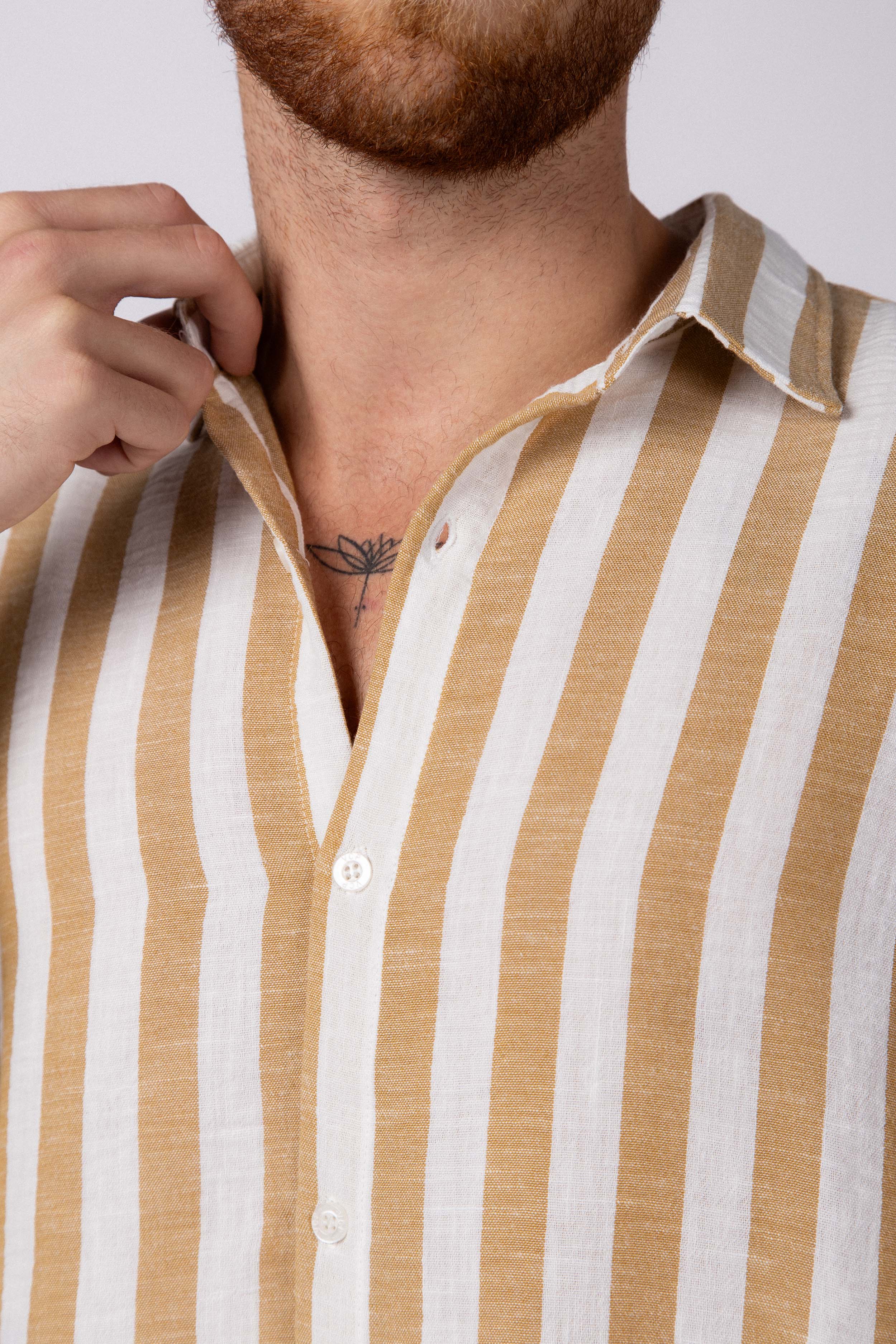 Camisa Manga Larga Lino Dram Beige - Image 4