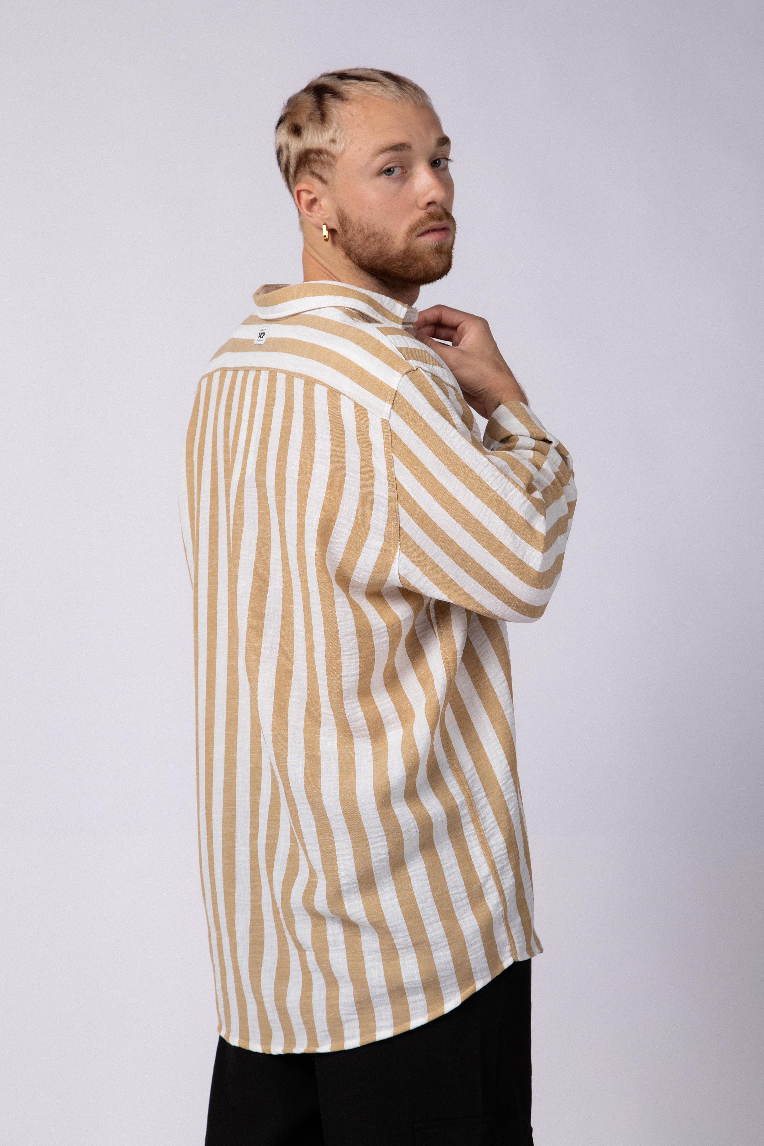 Camisa Manga Larga Lino Dram Beige - Image 5