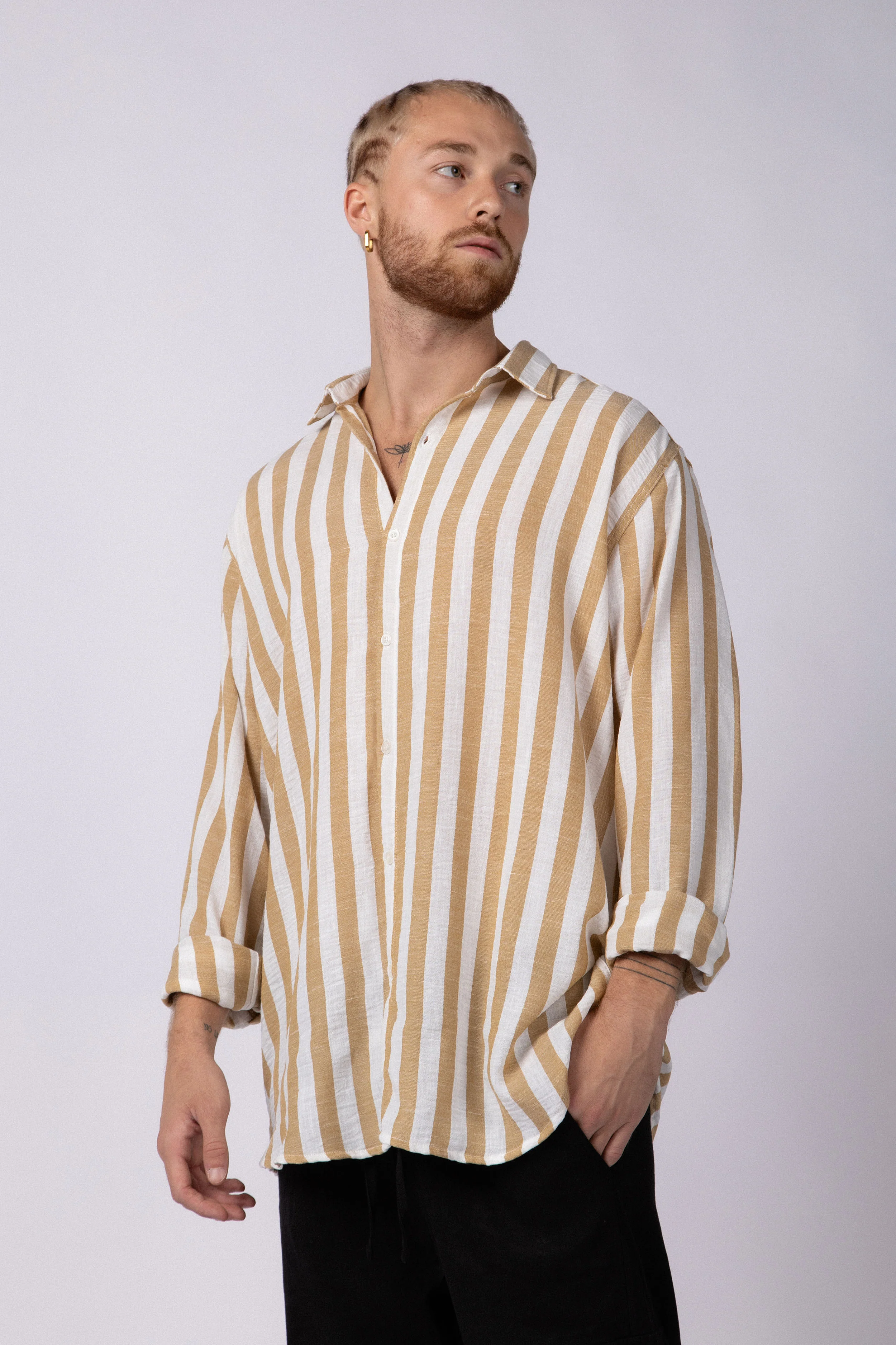 Camisa Manga Larga Lino Dram Beige - Image 6