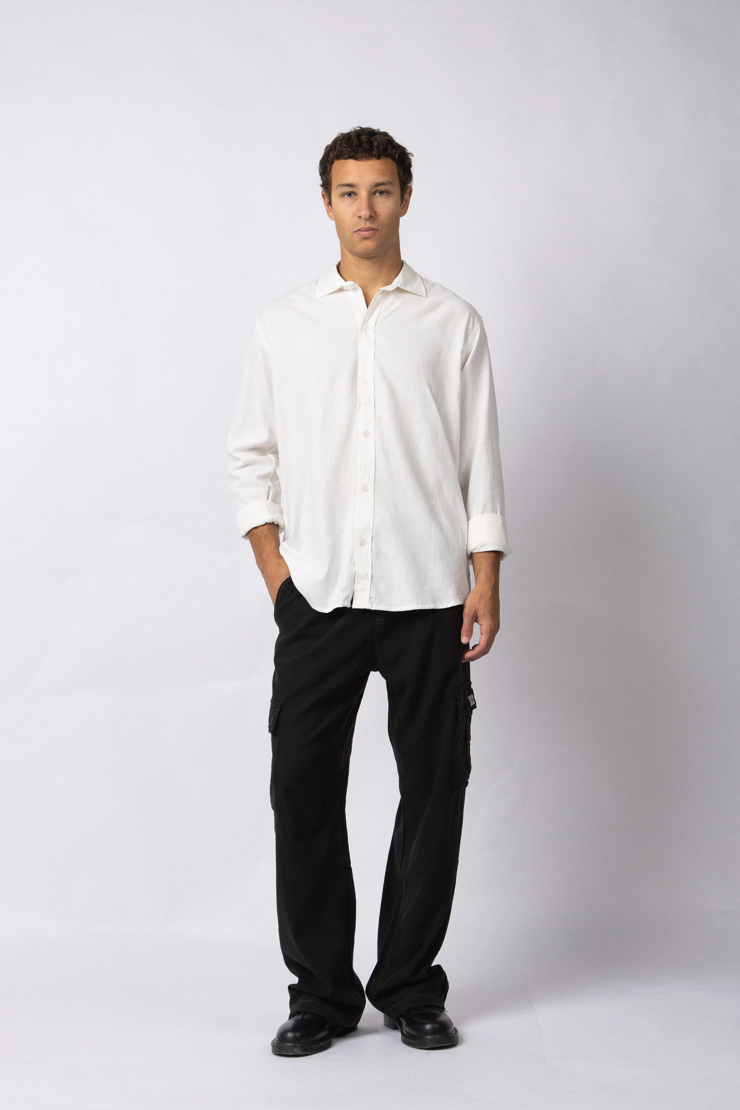 Camisa Manga Larga Lino Raze Blanca - Image 4