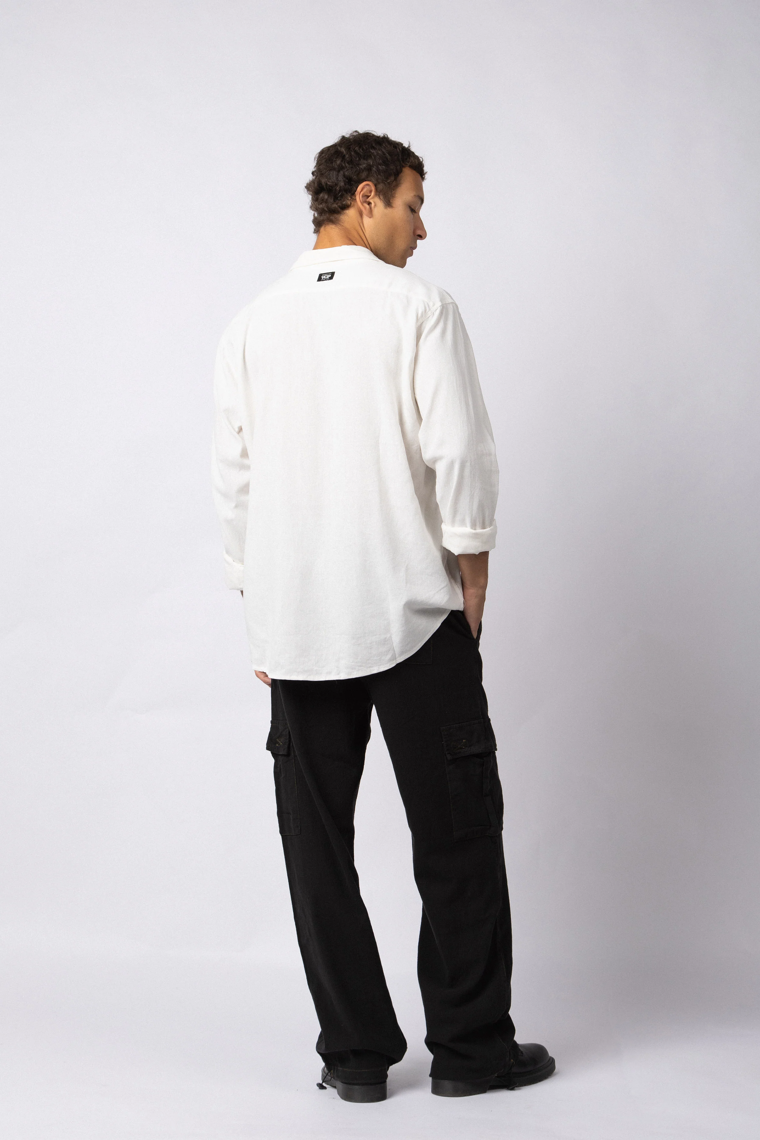 Camisa Manga Larga Lino Raze Blanca - Image 5