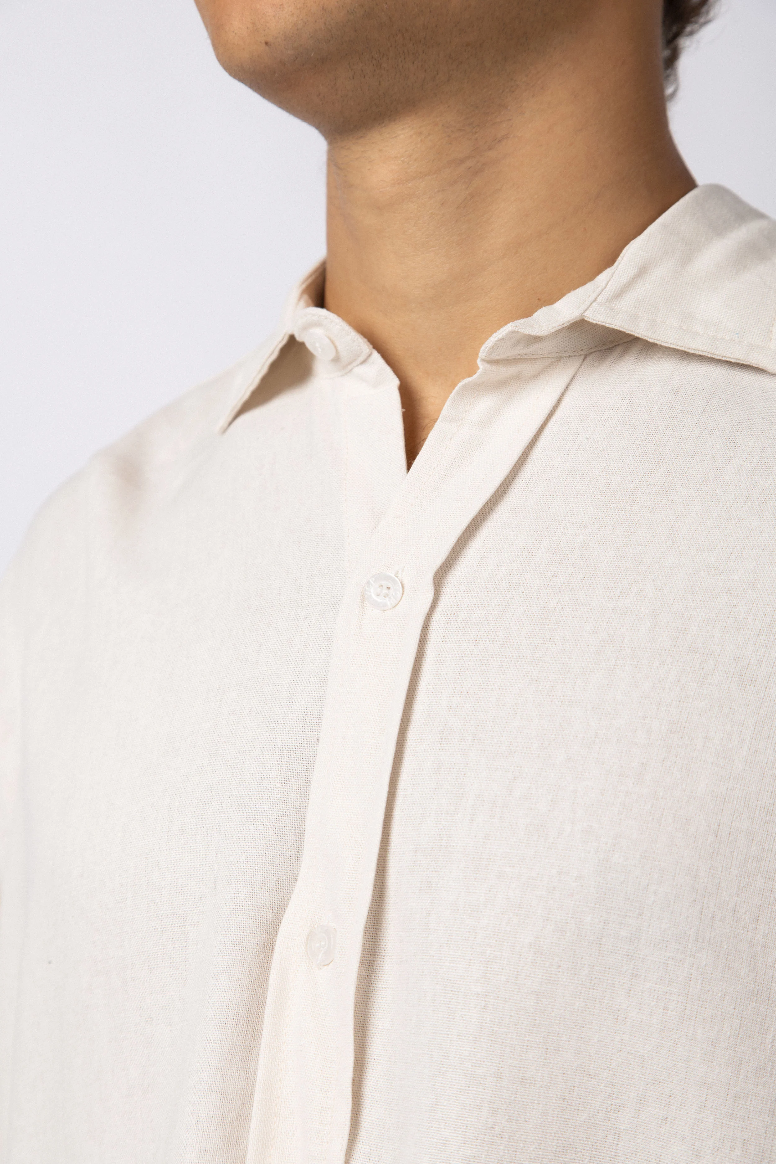 Camisa Manga Larga Lino Raze Crudo - Image 3