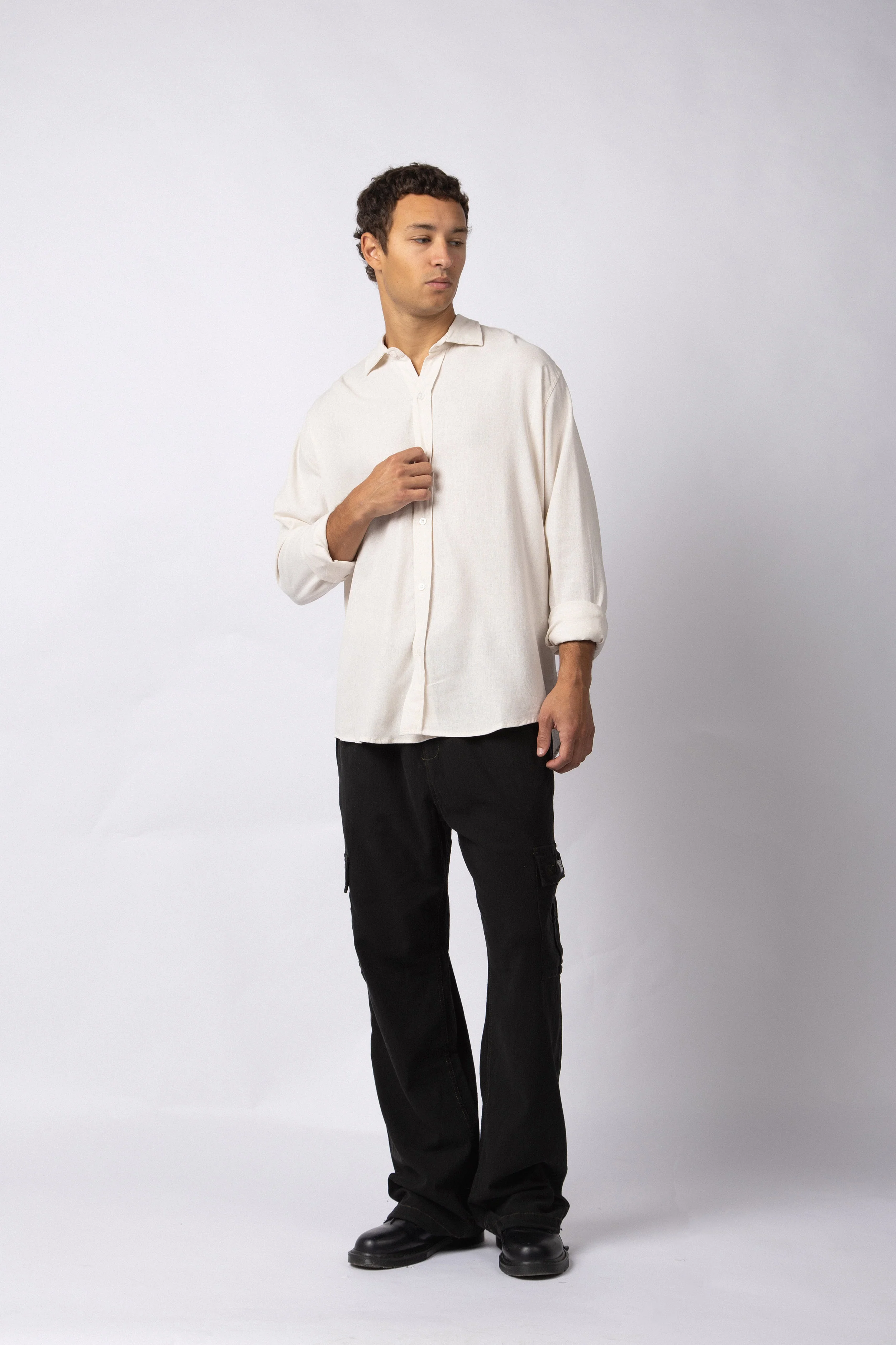 Camisa Manga Larga Lino Raze Crudo - Image 4