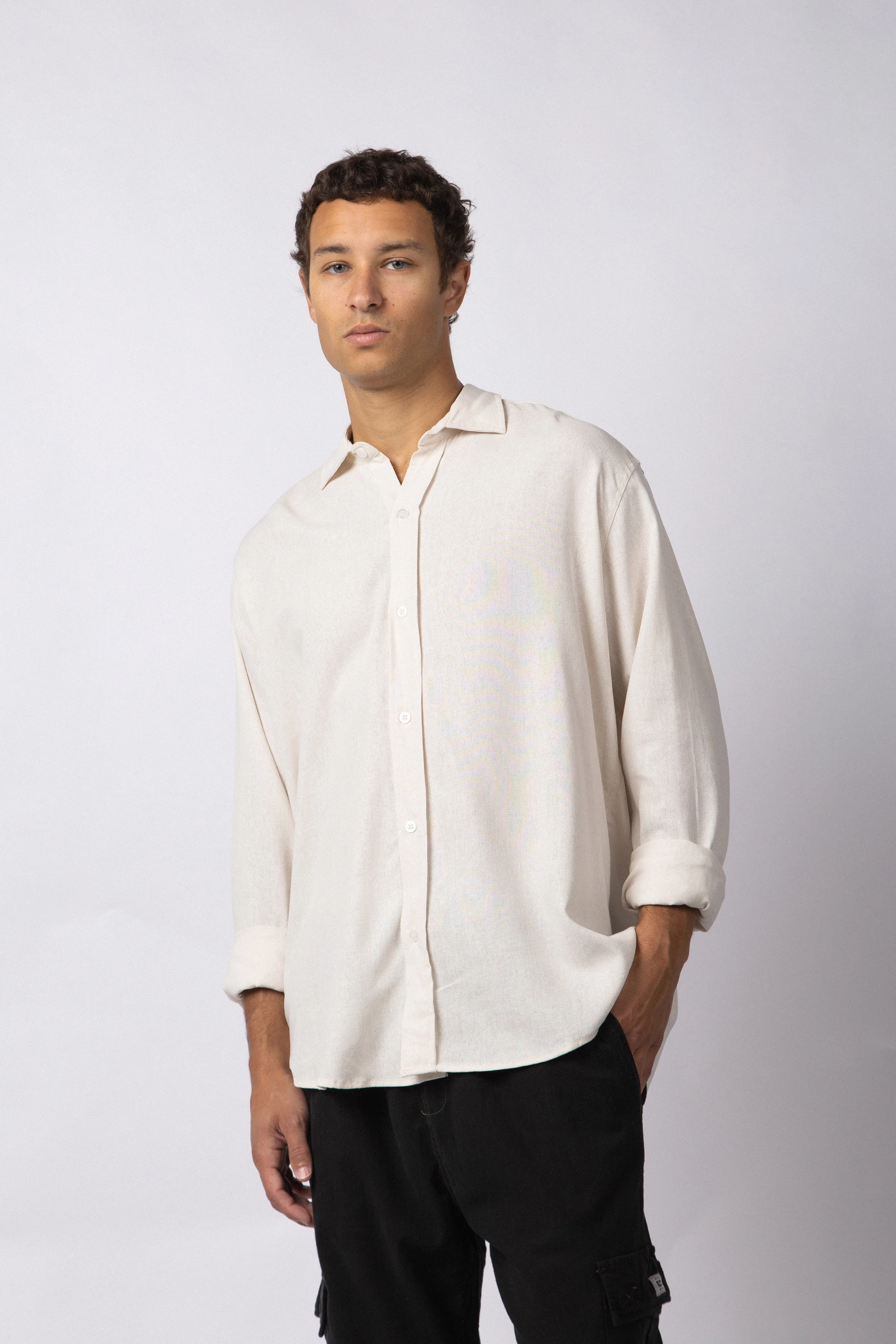 Camisa Manga Larga Lino Raze Crudo - Image 6