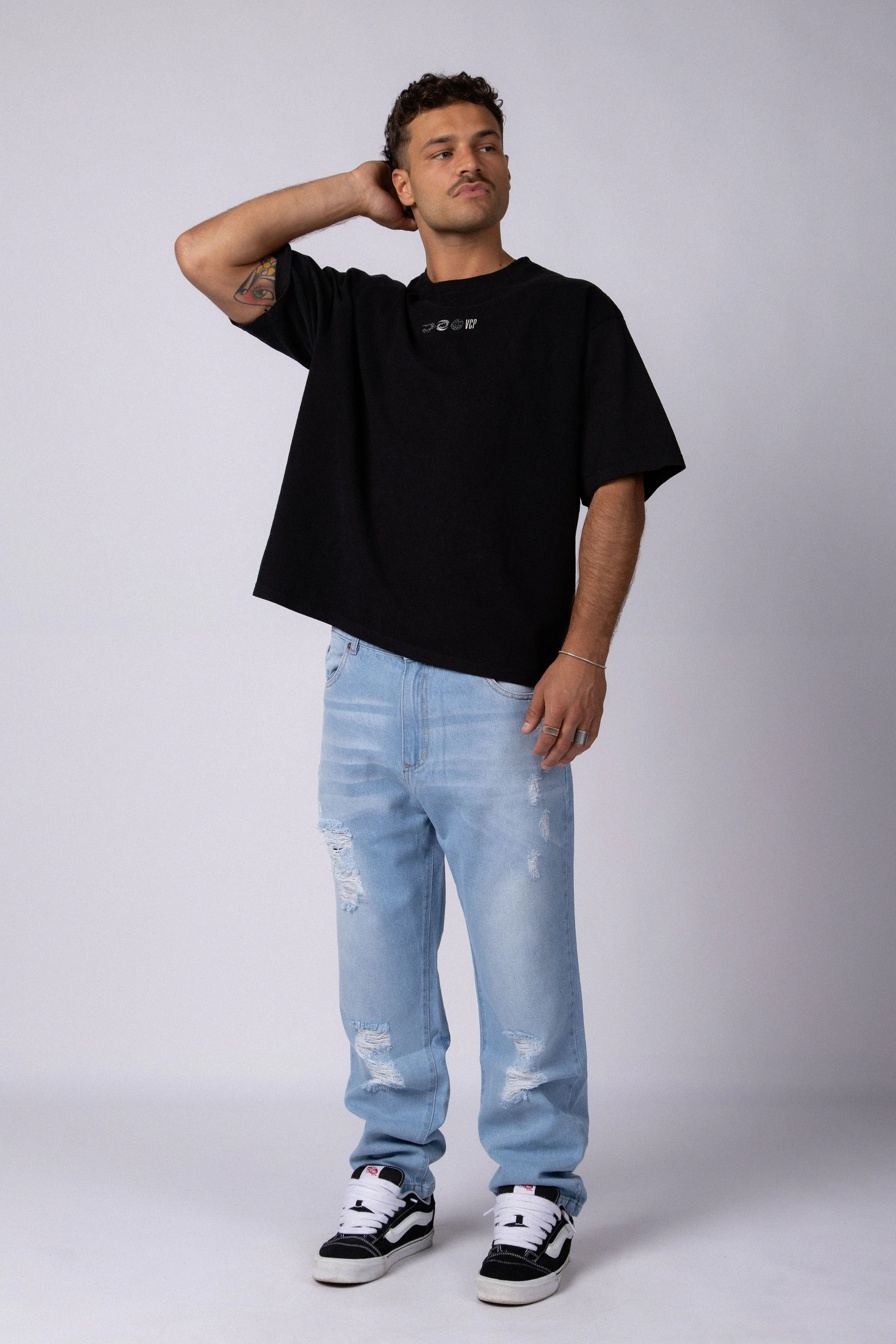 Jean Mom Shelby Scratched Celeste - Image 3