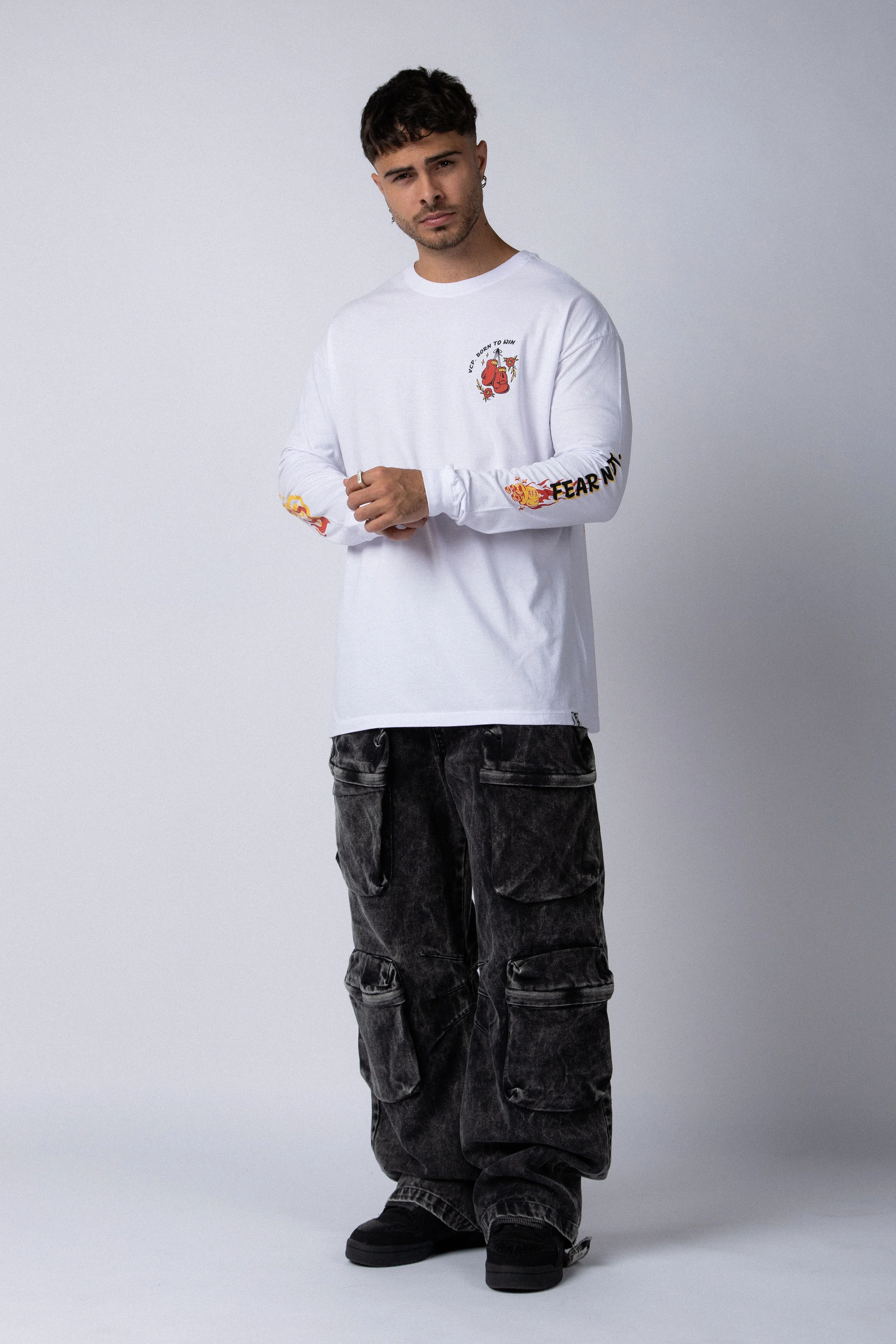 Remera Manga Larga Fear Blanca - Image 3