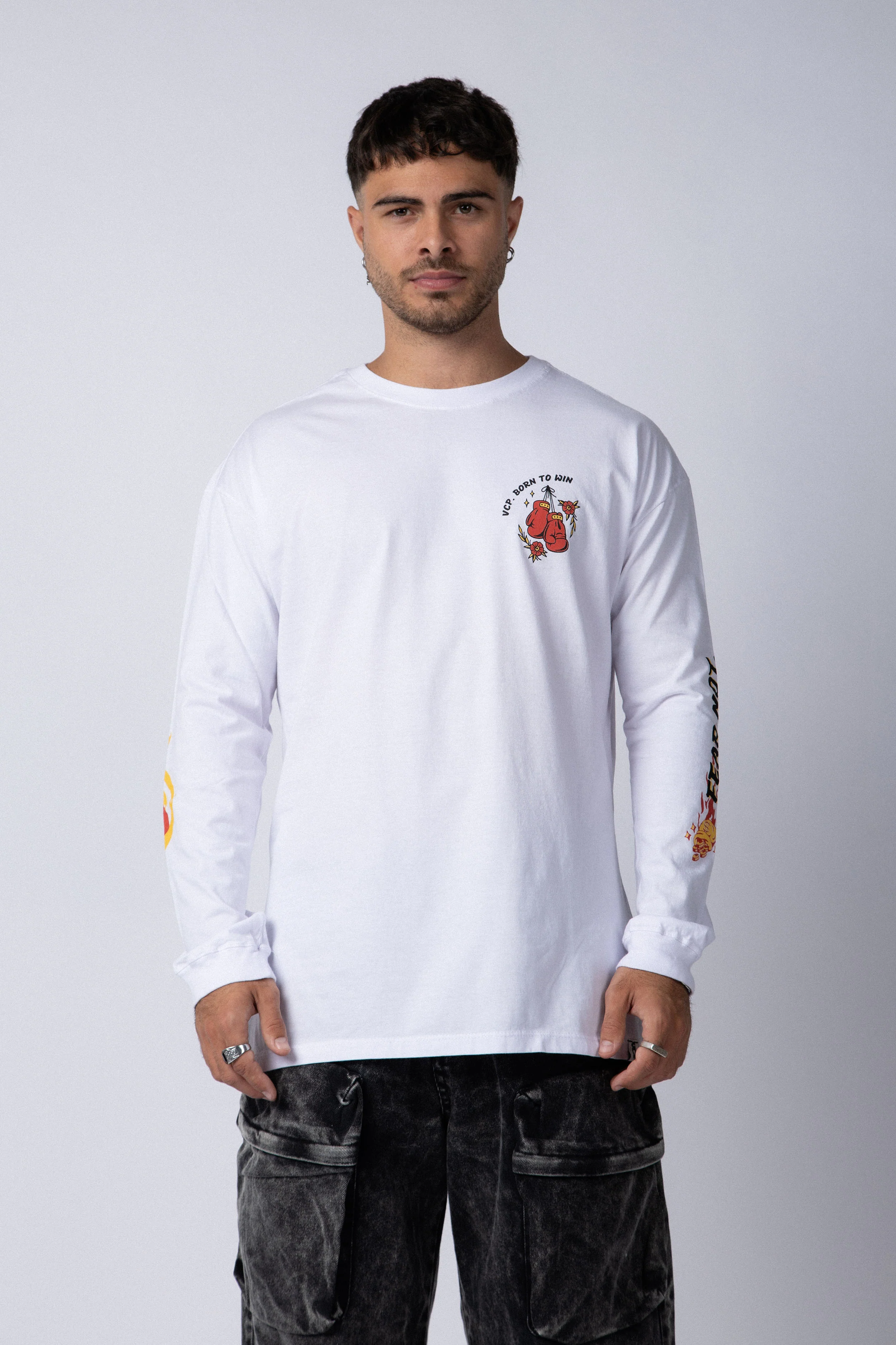 Remera Manga Larga Fear Blanca - Image 6