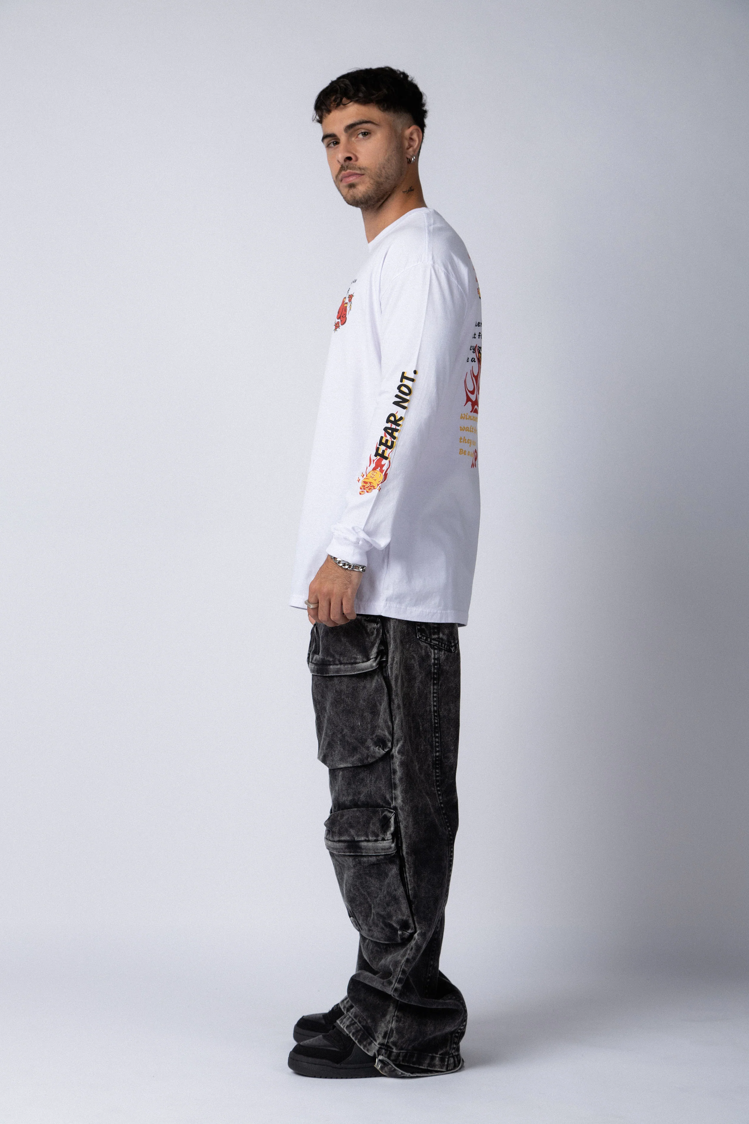 Remera Manga Larga Fear Blanca - Image 7